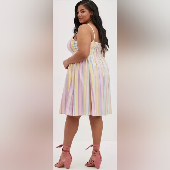 Torrid Mini Poplin Tie-Front Skater Dress - Picture 2 of 8